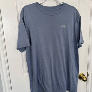 Men's Short Sleeve Crew Tee in Slate Blue with Subtle Logo
